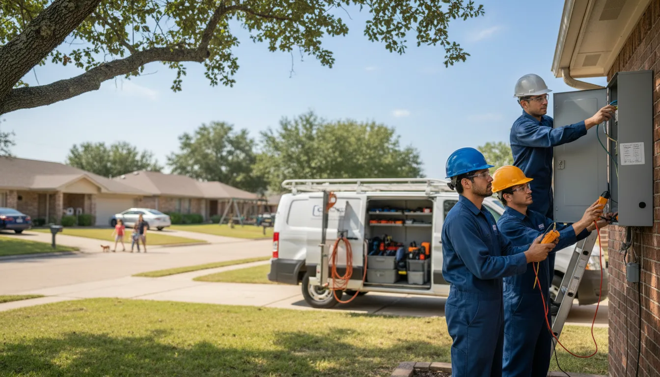 Certified electrician providing emergency electrical services in La Ward, TX
